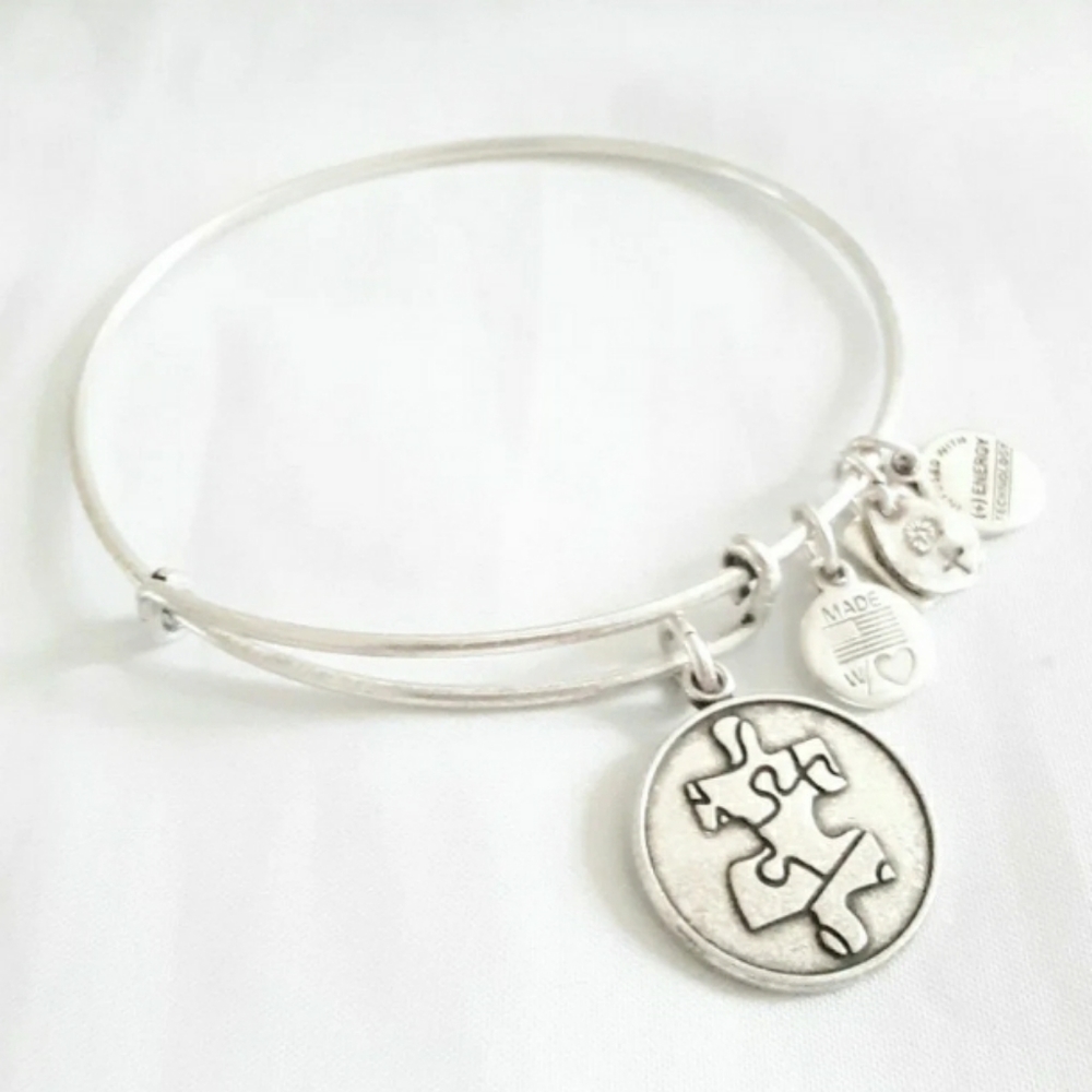 Alex And Ani Pierce Of the Puzzle Charms Bracelet adjustable